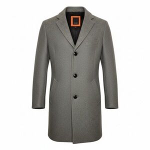 WEATHER REPORT Electric Grandpa Preppy Light Gray Wool Blend Peacoat Jacket Coat